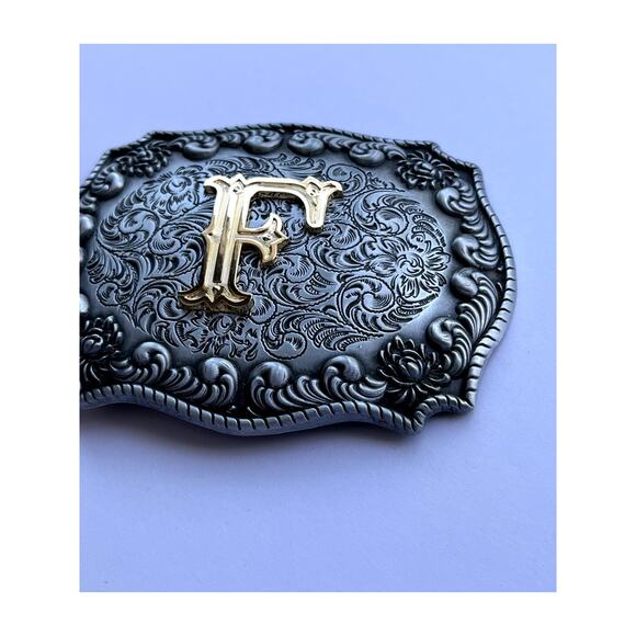 Initial F Letter F Belt Buckle - Picture 6 of 8
